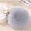 Thumbnail: Fox Fur Pom Pom Bag Charm Fur Ball Key Ring - Light Grey