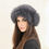 Thumbnail: Mink Fur Hat with Fox Fur Trim in Charcoal