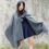 Thumbnail: Grey Cashmere Cape with Rabbit Fur Collar
