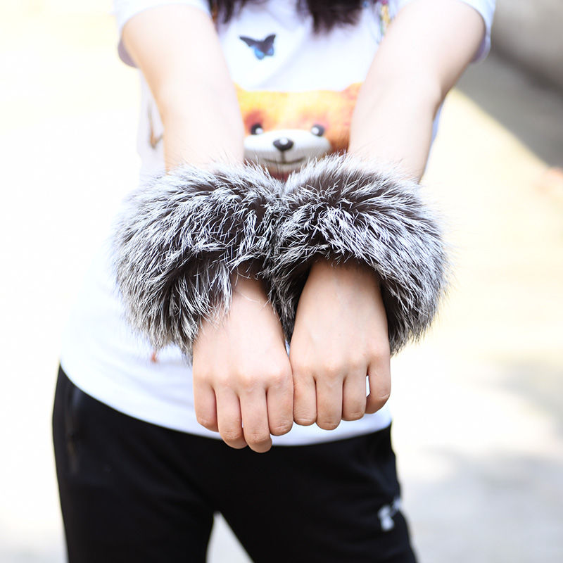 Thumbnail: Bridget Finn Silver Fox Fur Slap on Cuffs