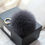 Thumbnail: Fox Fur Pom Pom Bag Charm Pendant - Charcoal
