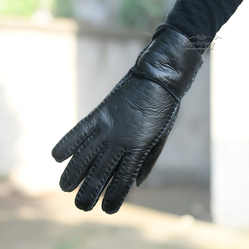 Thumbnail: Premium Hand Sewn Shearling Sheepskin Gloves for Women