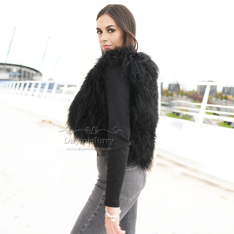 Thumbnail: Mongolian Sheepskin Vest in Black