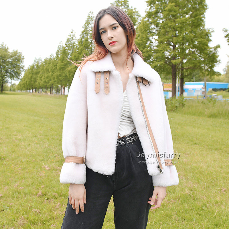 100% Wool Teddy Jacket in Ivory