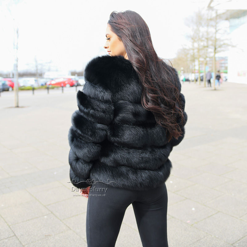 Thumbnail: Fox Fur Jacket  in Black