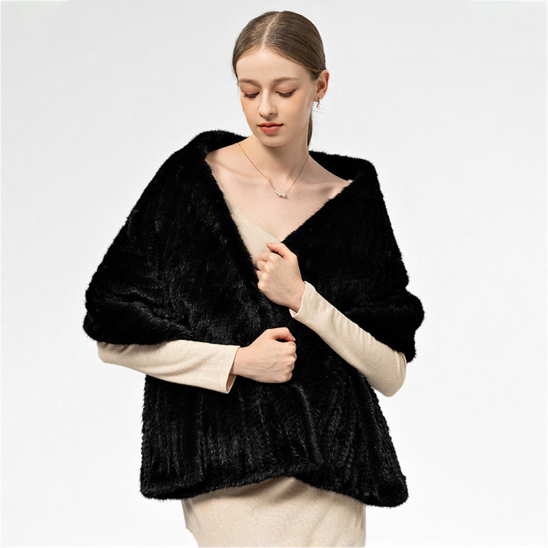 Thumbnail: Black Mink Fur Shawl