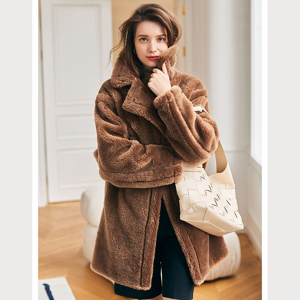 Thumbnail: Wool Teddy Jacket in Camel