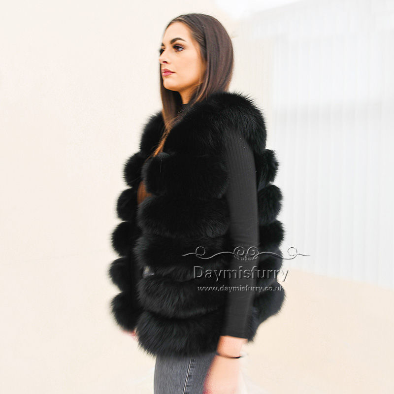 Thumbnail: Finn Fox Fur Gilet - Black
