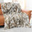 Thumbnail: Patchwork Rabbit Fur Blanket / Throw in Natural Tan