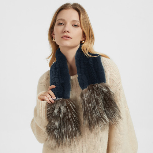 Fox & Rex Rabbit Fur Scarf | daymisfurry