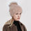 Thumbnail: Angora Knit Hat With  Raccoon Fur Pom Pom