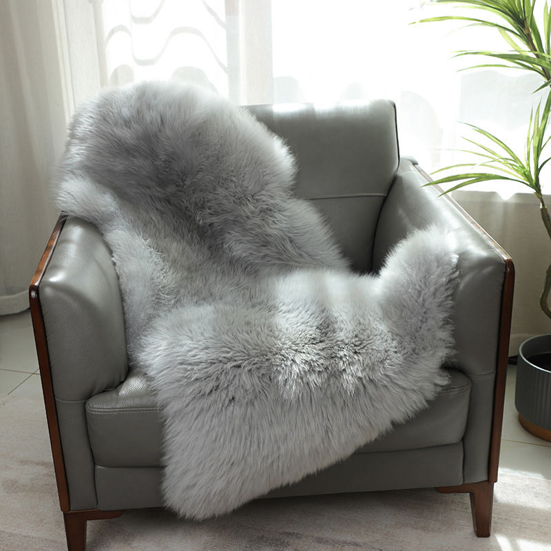 Thumbnail: 1 Pelt  Australian Whole Sheepskin Rug in Grey