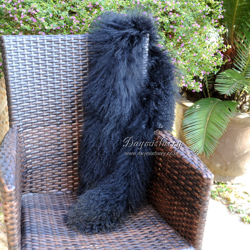 Thumbnail: Mongolian Sheepskin Boa in Black