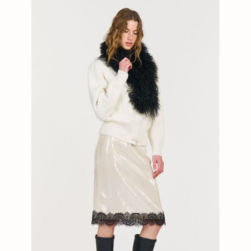 Thumbnail: Mongolian Lamb Fur Scarf in Black
