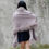 Thumbnail: Cashmere-like Cape with Mongolian Lamb Fur Trim
