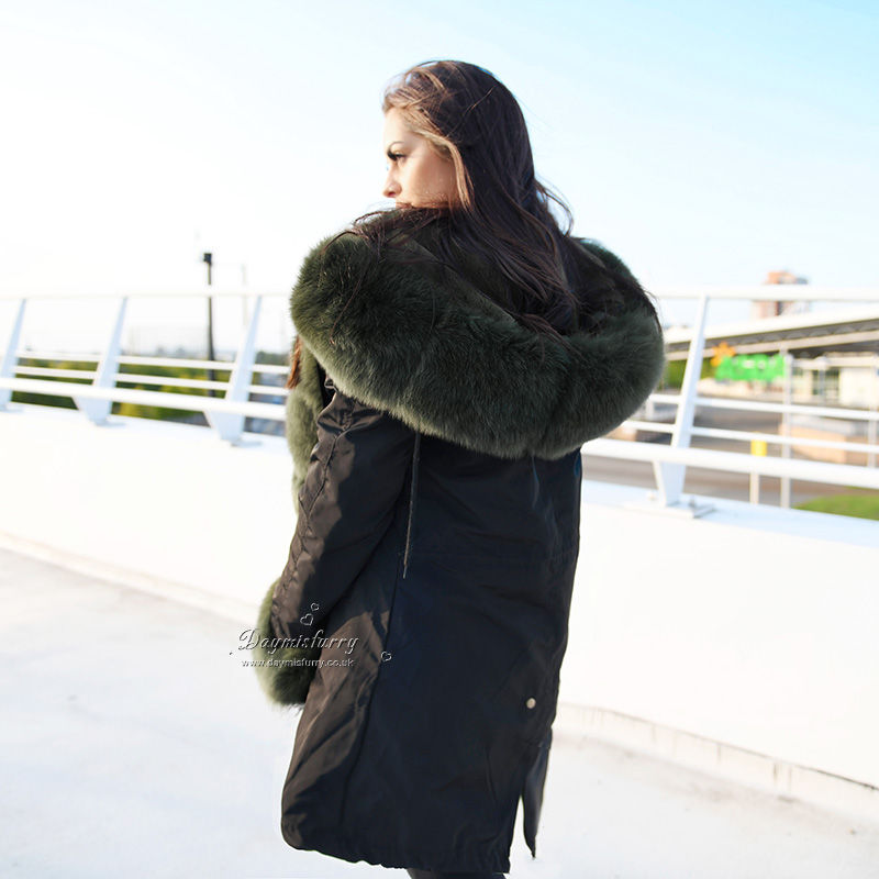 Thumbnail: Rex Rabbit Fur Lined Parka Jacket With Fox Fur Trims & Hood