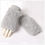 Thumbnail: Knit Fingerless Gloves with Rabbit Fur in Grey