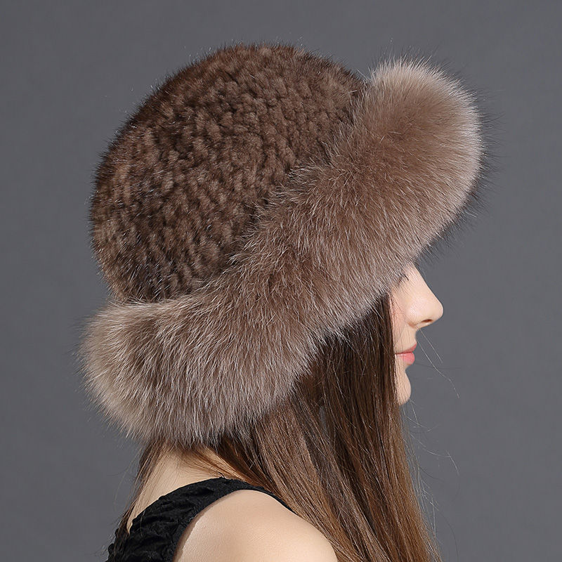 Thumbnail: Fox Fur Roller Hat with Mink Top