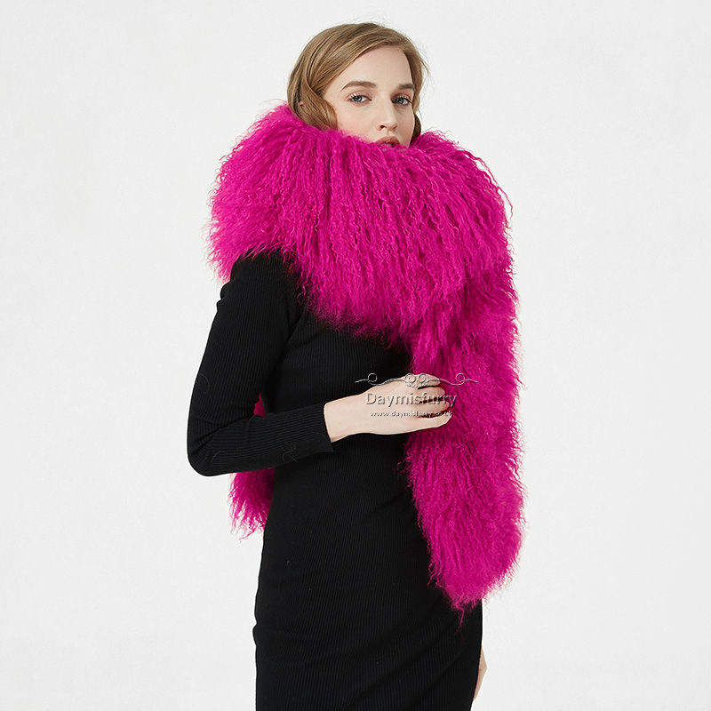 Thumbnail: Mongolian Lamb Wool Shawl in Hot Pink