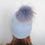 Thumbnail: Knit Beanie With  Raccoon Fur Pom Pom in Baby Blue