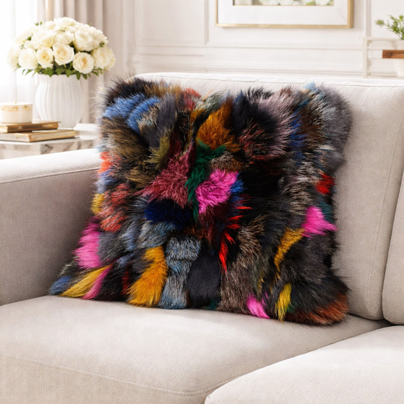 Thumbnail: Multi Color Fox Fur Pillow Case