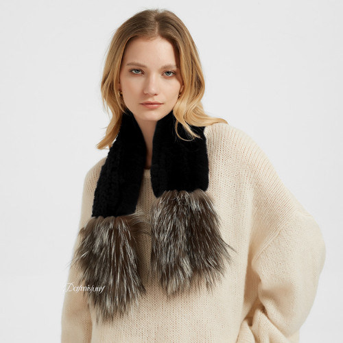 Fox & Rex Rabbit Fur Scarf | daymisfurry