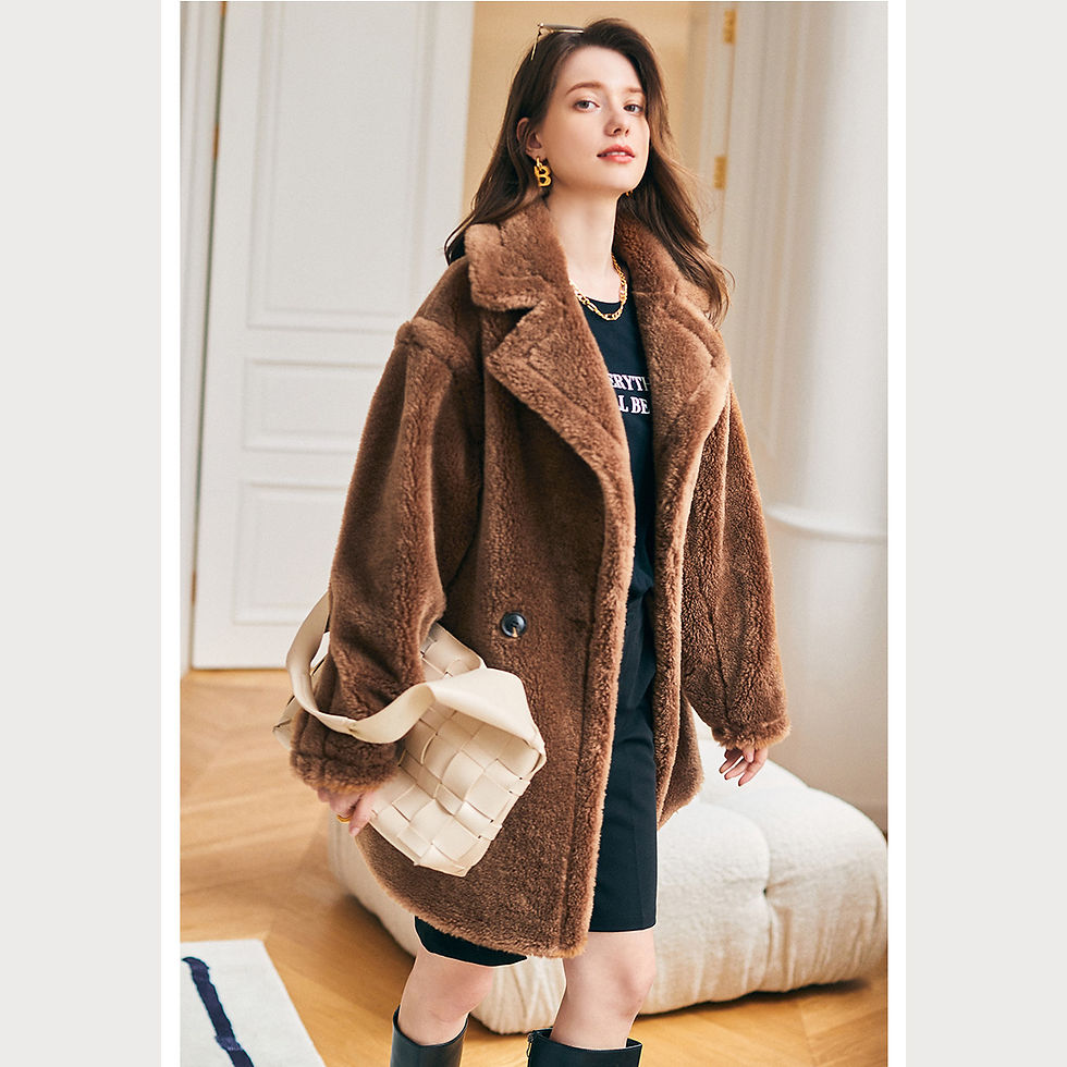 Thumbnail: Wool Teddy Jacket in Camel