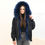 Thumbnail: Rabbit Fur Lined Bomber Jacket  With Raccoon Fur Collar