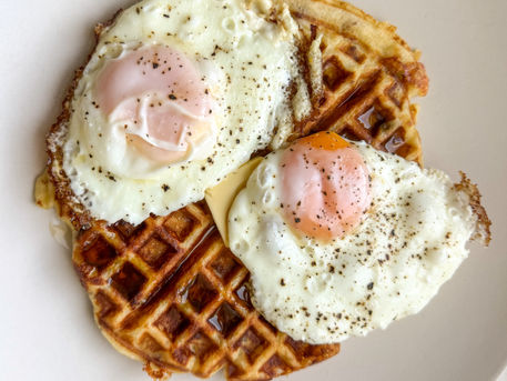 Sausage & Cheddar Buttermilk Waffles