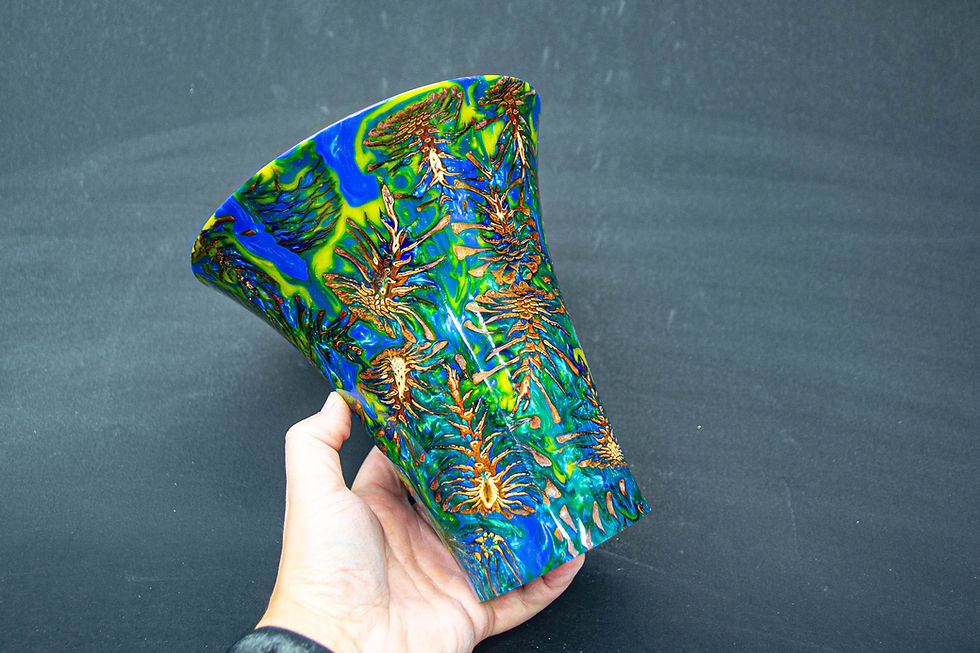 Thumbnail: Blue and Yellow Hybrid Pine Cone Vase