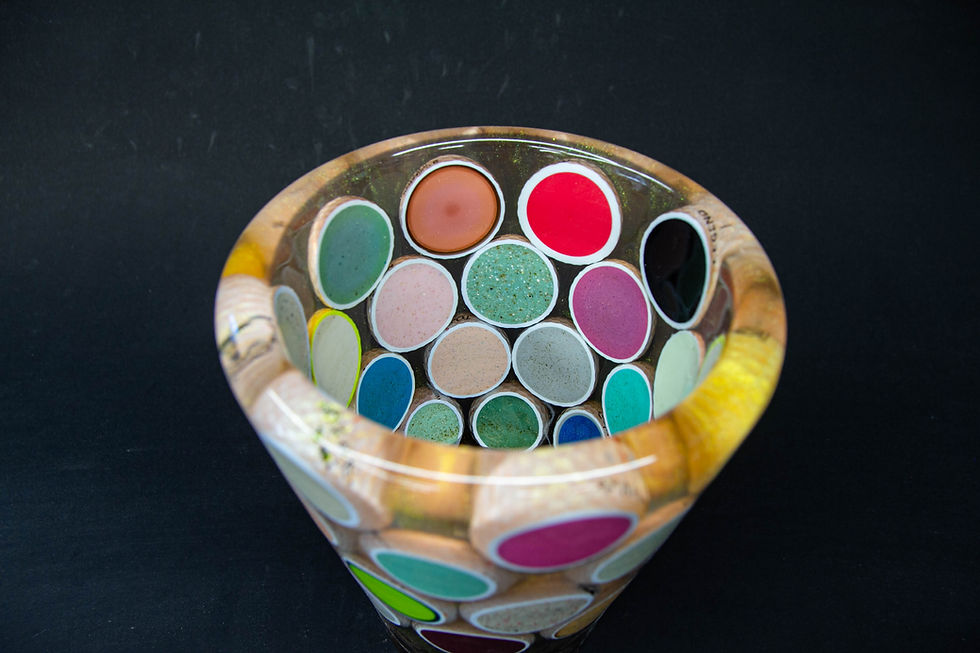 Thumbnail: Golf Ball Hybrid Vase with Mallee Burl Wood