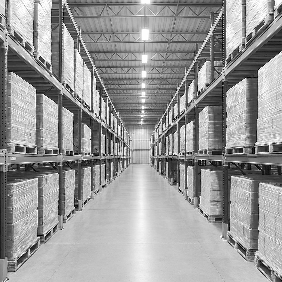 Crossnord_Clean Tidy Secure Entrepôt Commercial Stockage avec Palettes de Marchandises sur Rayonnages_edi