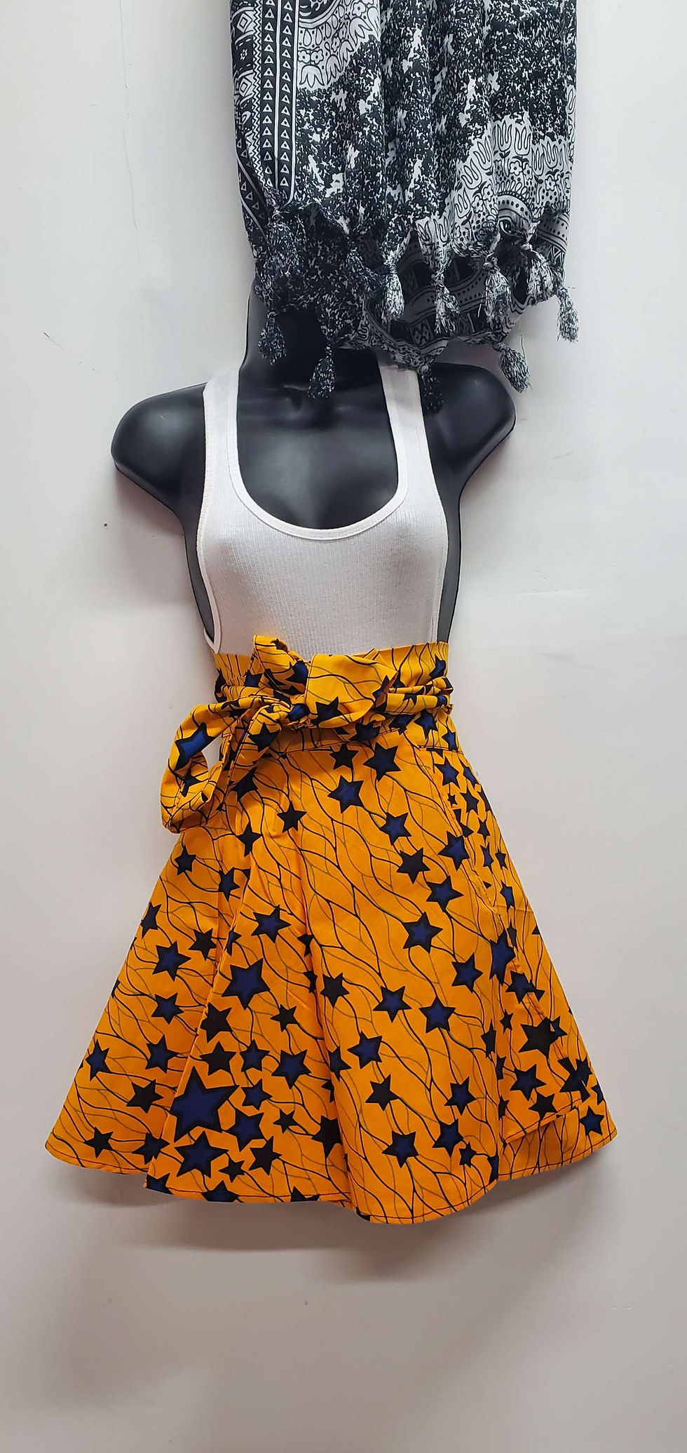 Miniature : Jupe portefeuille wax - style africain unique&ajustable pour toutes occasions