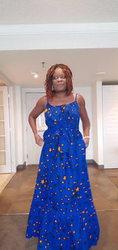 Robe de soirée pagne wax 