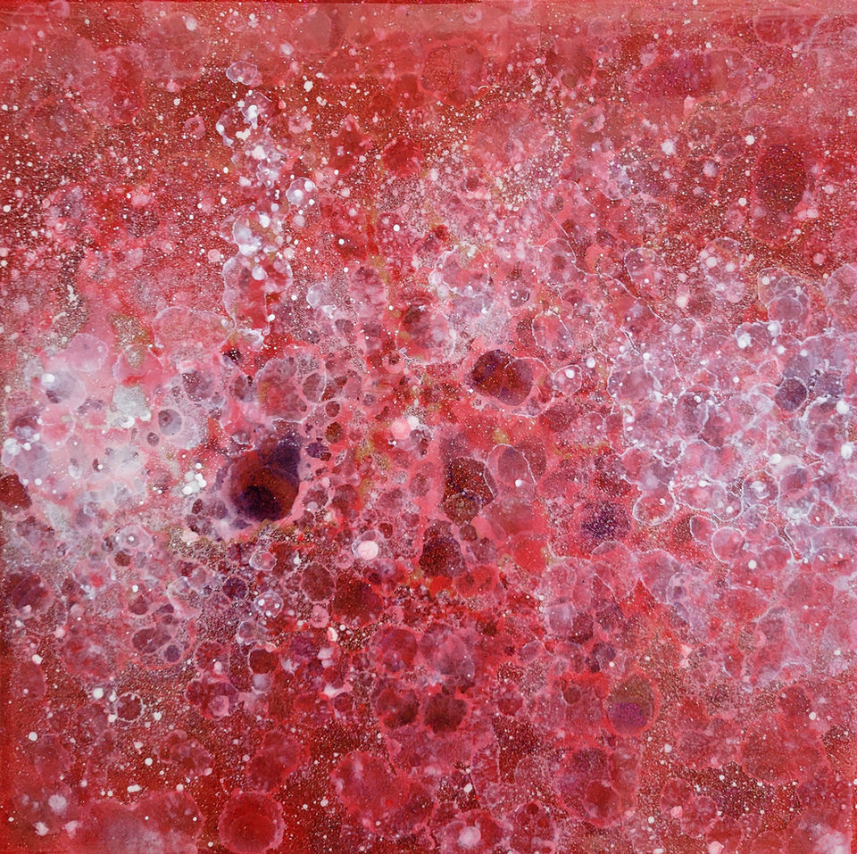Divinian 12, 10" x 10", mixed media on wood panel
