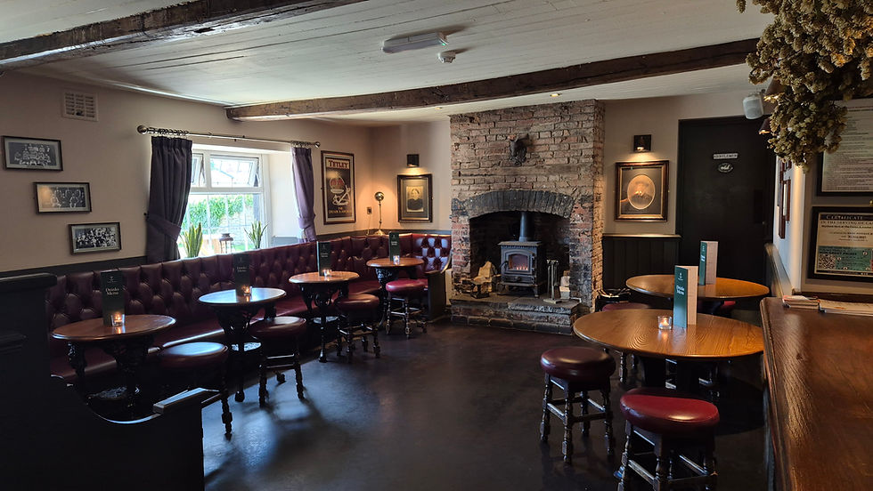 Bar Area in Crown and Anchor Barugh Green, cosy with fireplace traditional pub setting