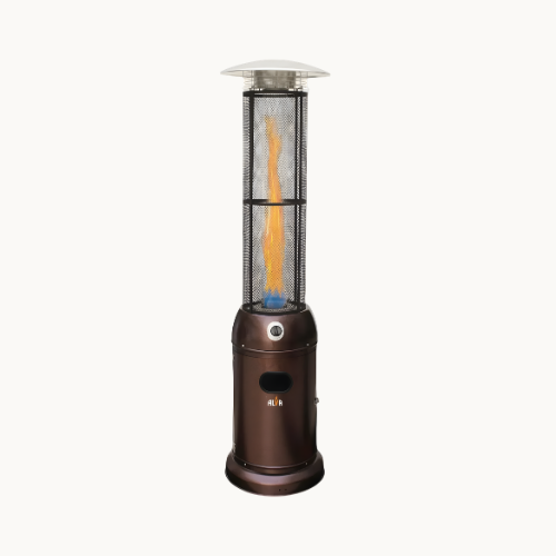 Gas Patio Heater - Circular Glass Tube Style - Hammertone
