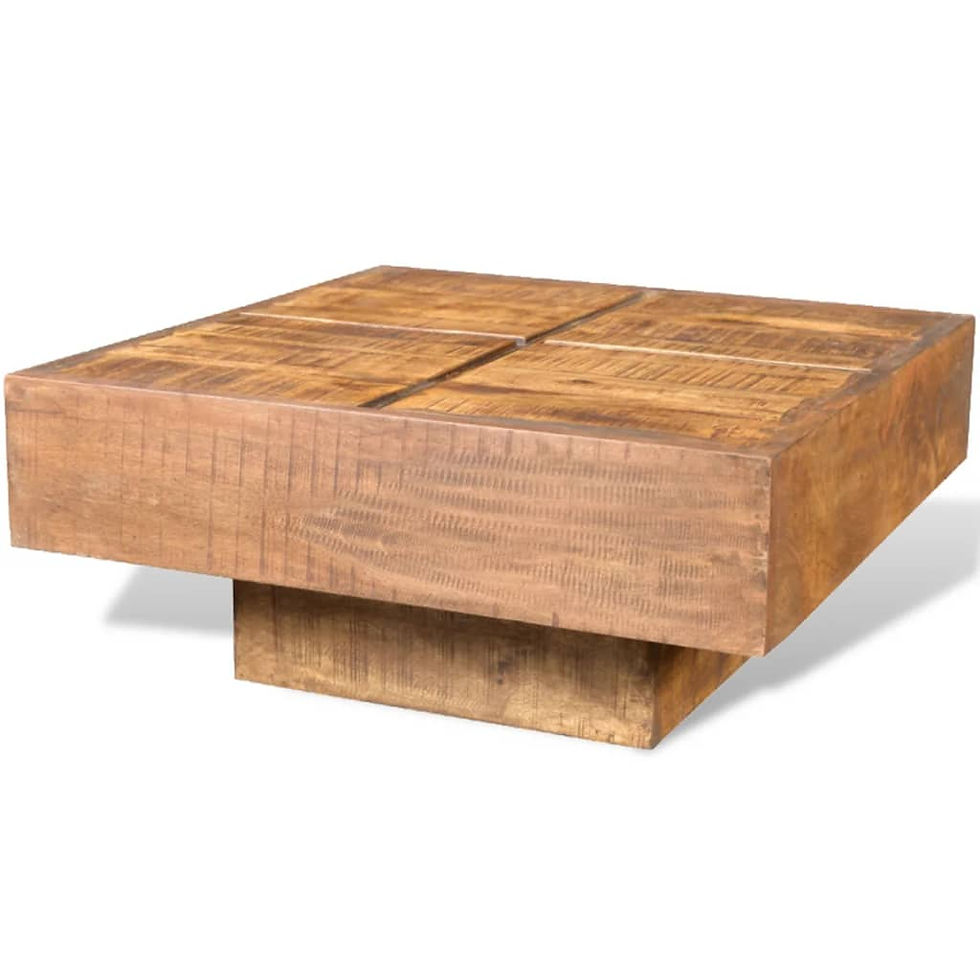 Thumbnail: NNEVL Coffee Table Brown Square Solid Mango Wood