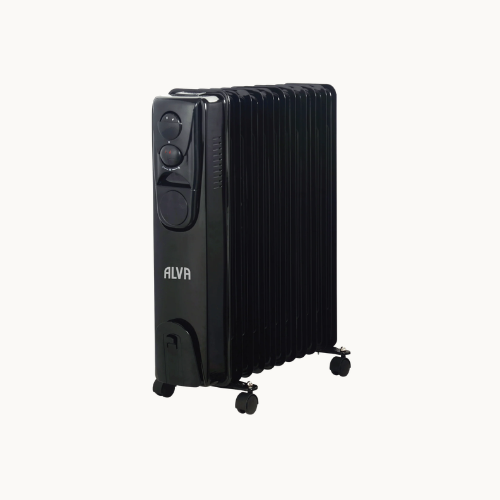11 Fins 2500W Oil Filled Heater - Glossy Black