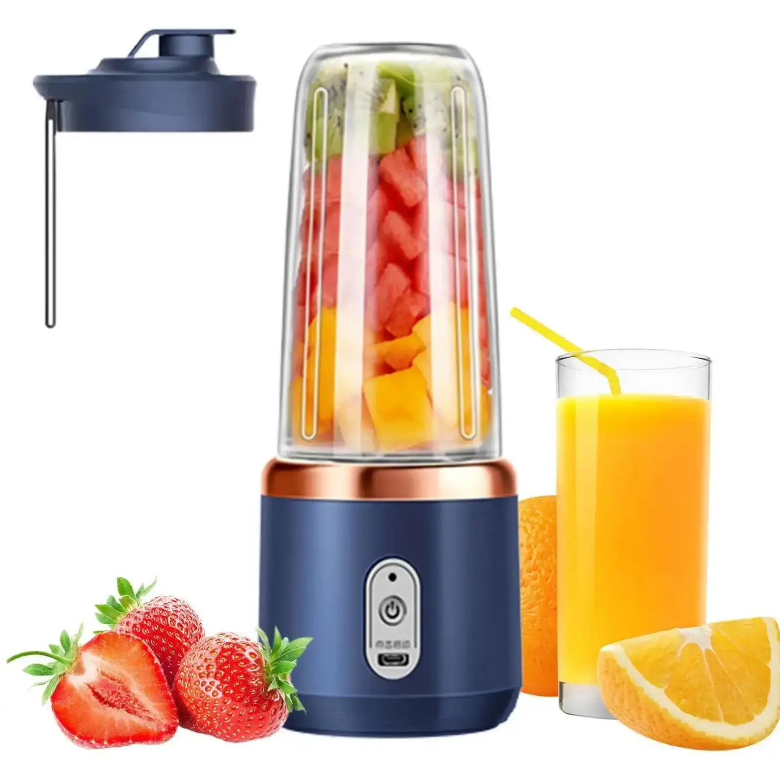 Mini Portable Electric Juicer 400ml USB Rechargeable Blender