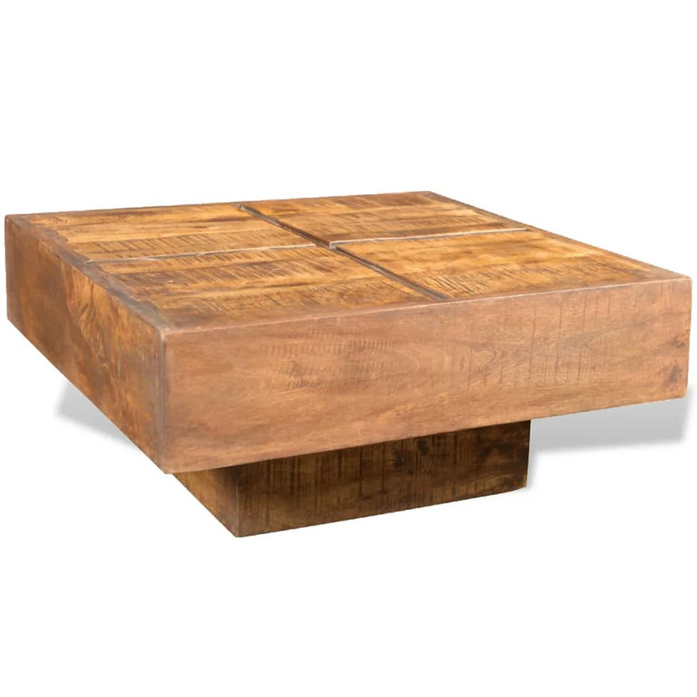 Thumbnail: NNEVL Coffee Table Brown Square Solid Mango Wood