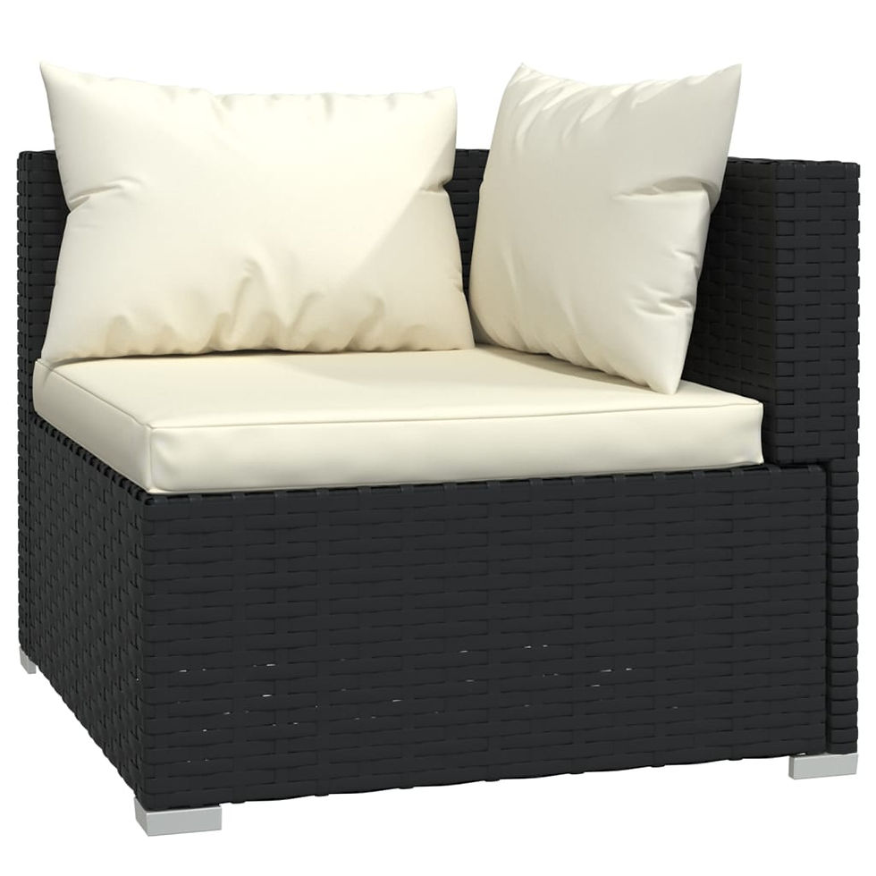 Thumbnail: NNEVL 10 Piece Garden Lounge Set with Cushions Poly Rattan Black