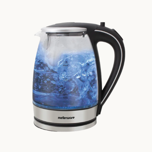 Mellerware kettle glass 1.8l 2200w sil 360 cordles