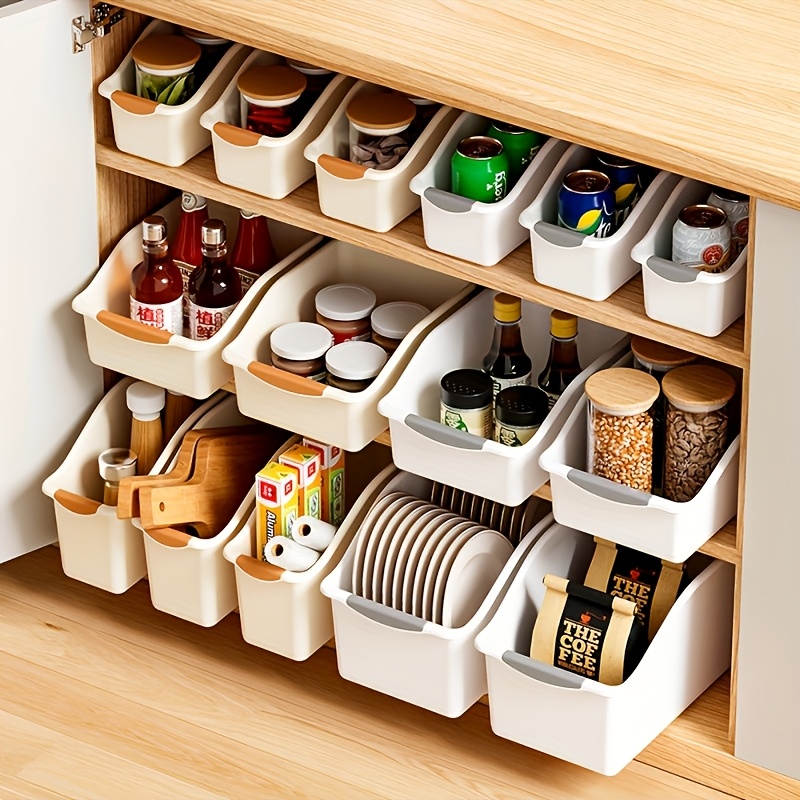 StoreNest 2-Piece Curved Plastic Storage Bins styled in a setting
