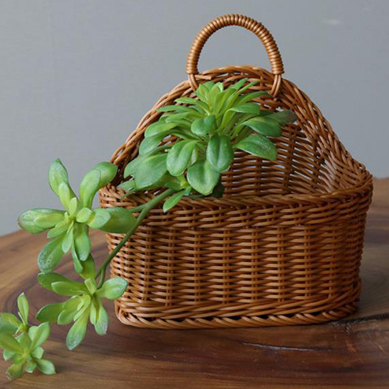 WallNest Rattan Hanging Basket styled in a setting
