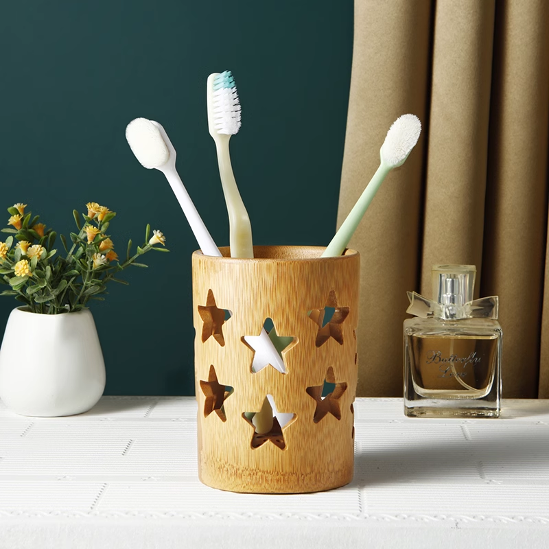 BambooNest Toothbrush Holder styled in a setting