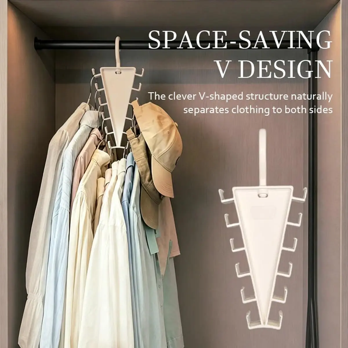 HangNest™ Space-Saving Hanger V-Shape Set wardrobe arrangement 3