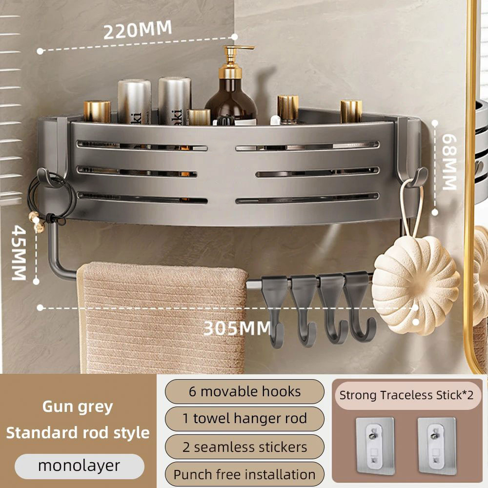 AquaNest No-Drill Shower Shelf styled in a setting