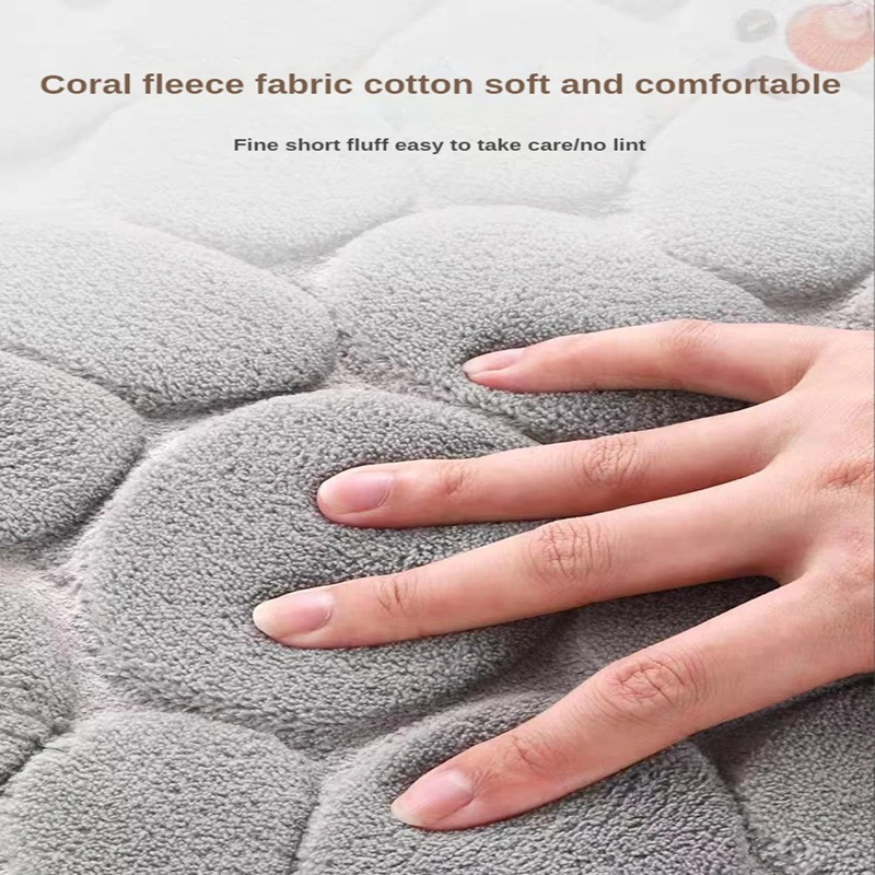 3D CloudStep Plush Memory Foam Bath Mat styled in a setting