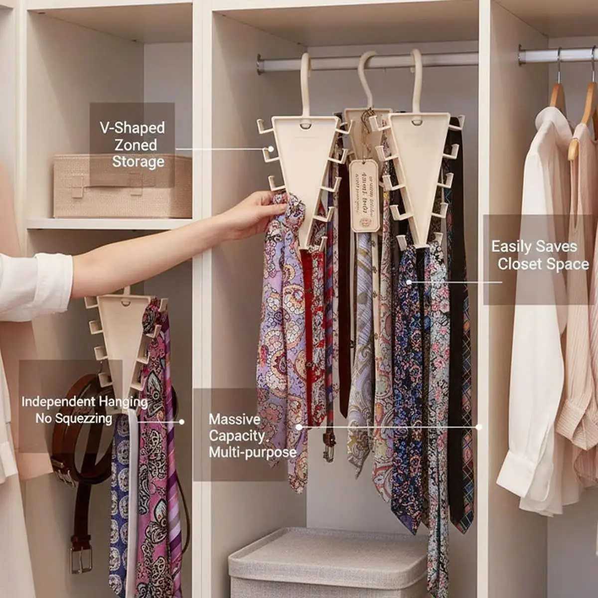 HangNest™ Space-Saving Hanger V-Shape Set wardrobe arrangement 4